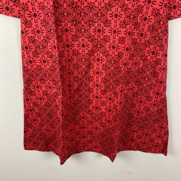 Toad & Co Rosalinda Dress Pockets Cranberry Patchwork Print V Neck Size XL - Picture 3 of 10